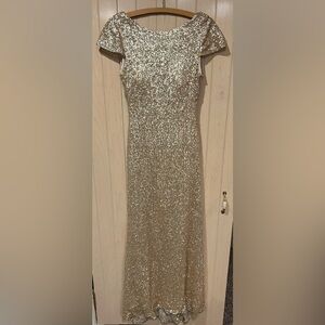 Sorella Vita gold with sequins long dress gown size 10.